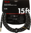 Fender Deluxe Cable de Guitarra Conector en Ángulo (Black Tweed, 4,5m)
