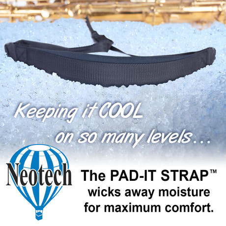 Neotech Pad-It Strap correa estándar para saxofón, negra, de 46 a 56 cm
