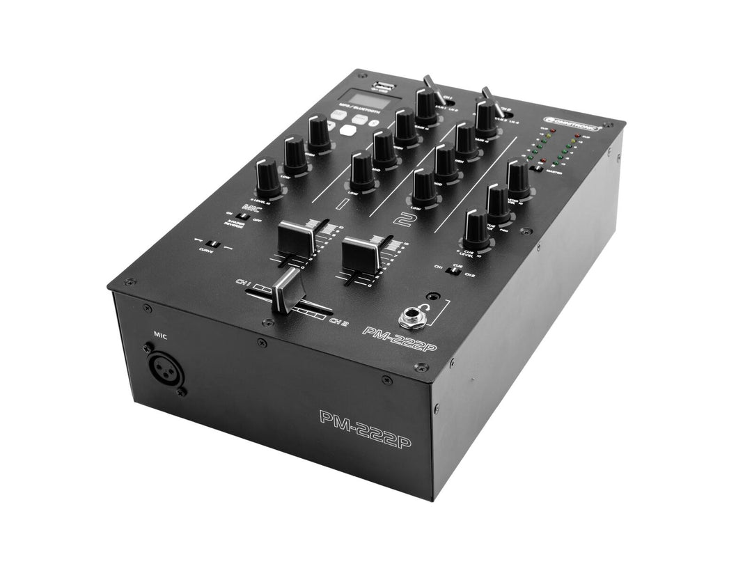 OMNITRONIC PM-222P Mezclador de DJ de 2 canales con reproductor