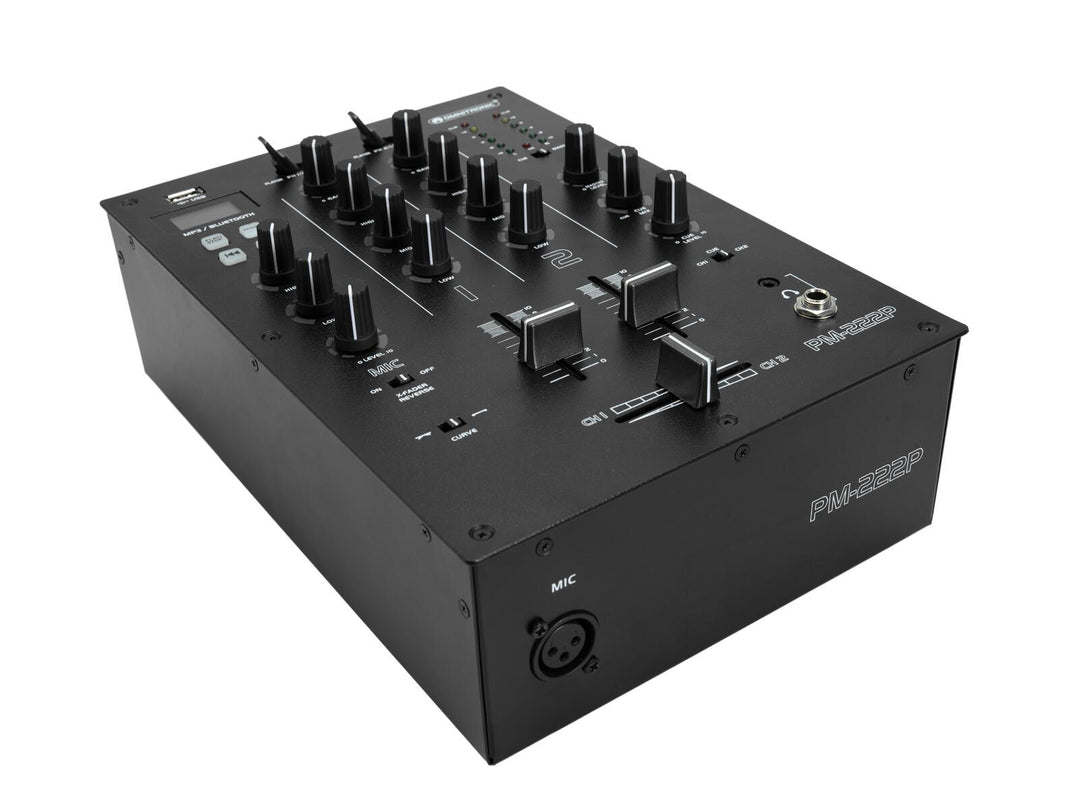 OMNITRONIC PM-222P Mezclador de DJ de 2 canales con reproductor