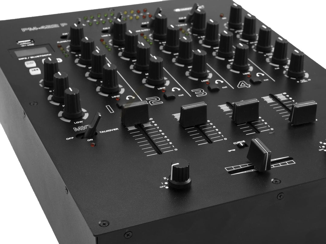 OMNITRONIC PM-422P mezclador DJ de 4 canales con Bluetooth y reproductor USB