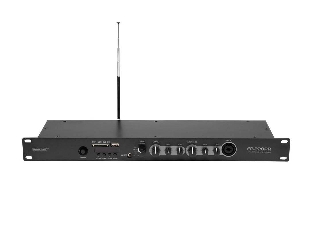 OMNITRONIC EP-220PR preamplificador con reproductor MP3 y radio FM