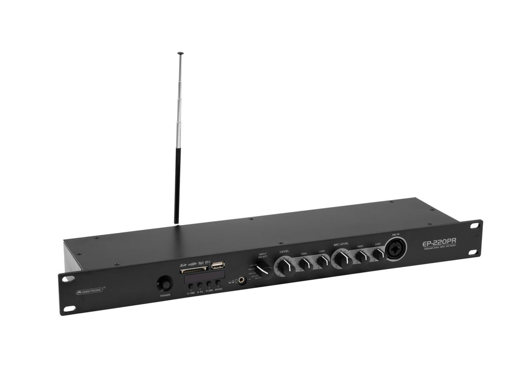 OMNITRONIC EP-220PR preamplificador con reproductor MP3 y radio FM
