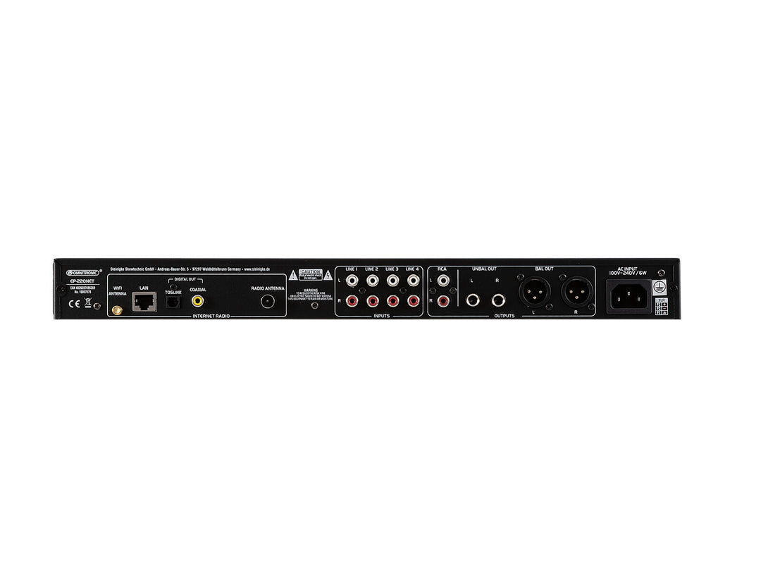Preamplificador OMNITRONIC EP-220NET con radio por Internet, DAB+ y Bluetooth