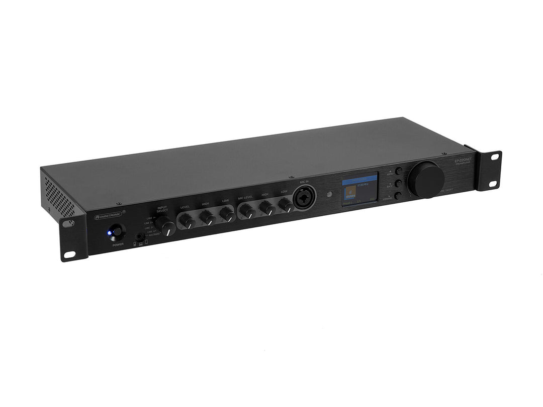 Preamplificador OMNITRONIC EP-220NET con radio por Internet, DAB+ y Bluetooth