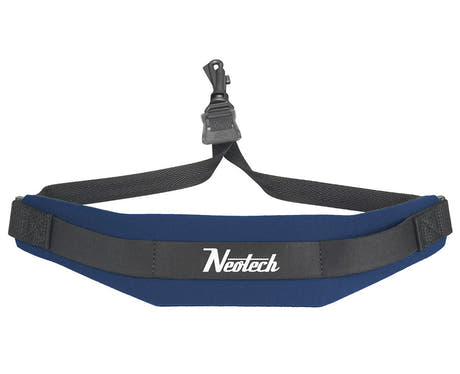 Correa para saxofón Neotech Soft Sax estándar, azul oscuro, gancho de plástico