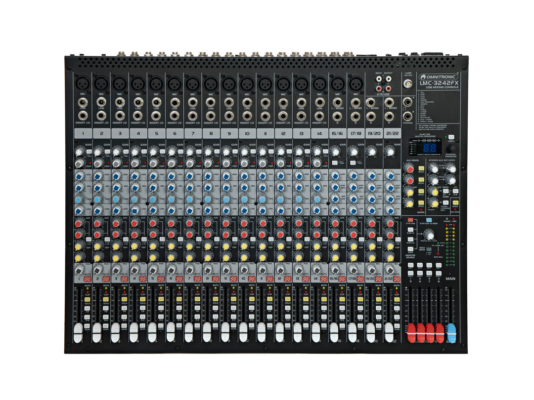OMNITRONIC LMC-3242FX consola de mezclas USB