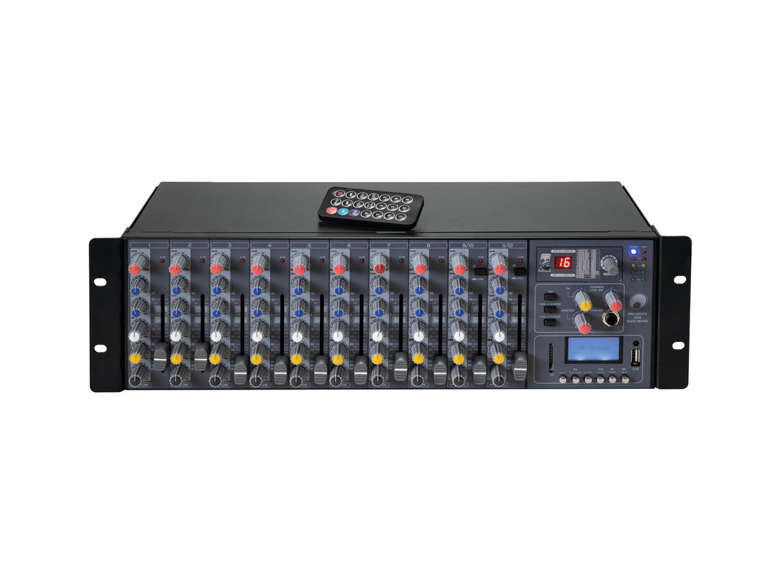 OMNITRONIC RM-1422FX Mezclador de rack USB