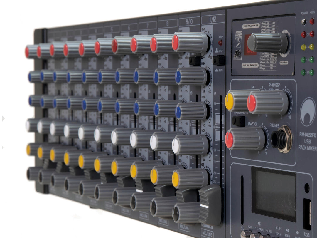 OMNITRONIC RM-1422FX Mezclador de rack USB