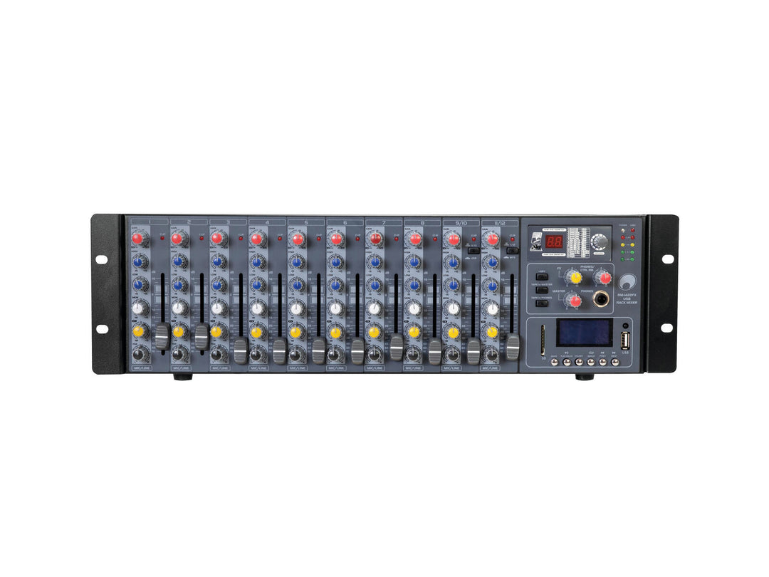 OMNITRONIC RM-1422FX Mezclador de rack USB