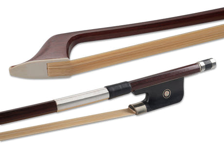 GEWA arco de contrabajo 1/8, vara angular de ipé, modelo francés