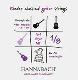 Hannabach 890 1/8 G3 cuerda entorchada para guitarra para niños, tensión medium