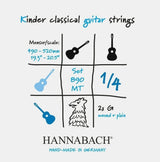 Hannabach 890 1/4 G3 cuerda entorchada para guitarra para niños, tensión medium