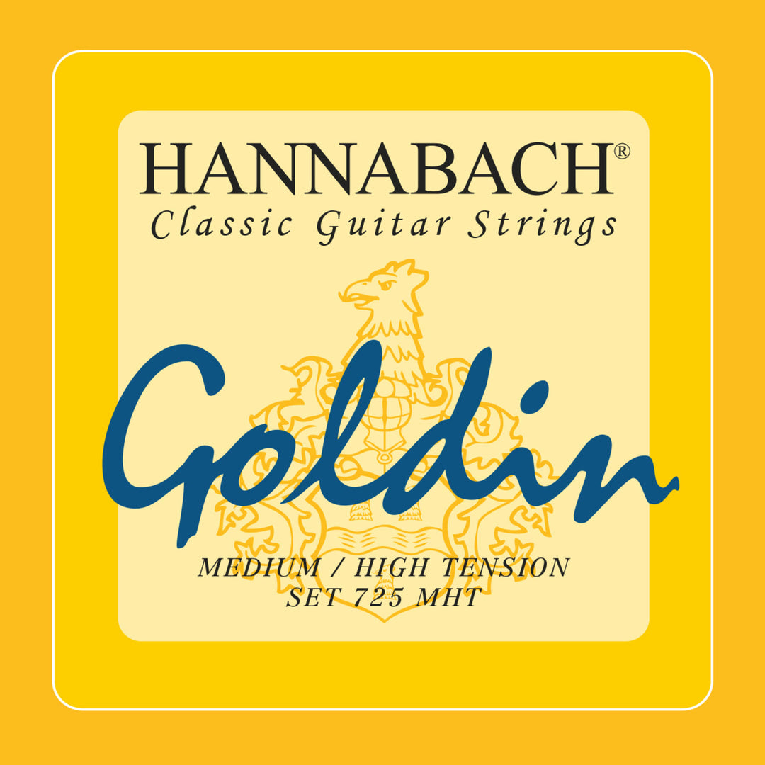 Hannabach Strings para guitarra clásica Series 725 Medium/High Tension Goldin - set medio-alto (725MHT)