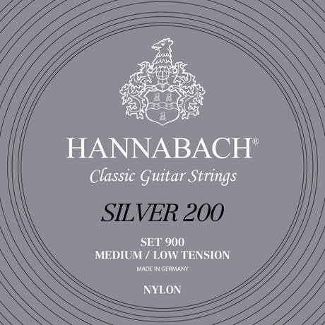 Hannabach Strings for classic guitar Series 900 Medium/Low Tension Silver 200 - Set medium low (900MLT)