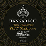 Hannabach Strings for classic guitar Serie 825 Medium tension specialized gold plated - Set medium (8257MT)