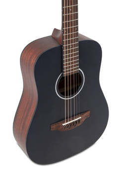 Applause Wood Classics AAT96-4S Travel guitarra de viaje, tapa negra mate