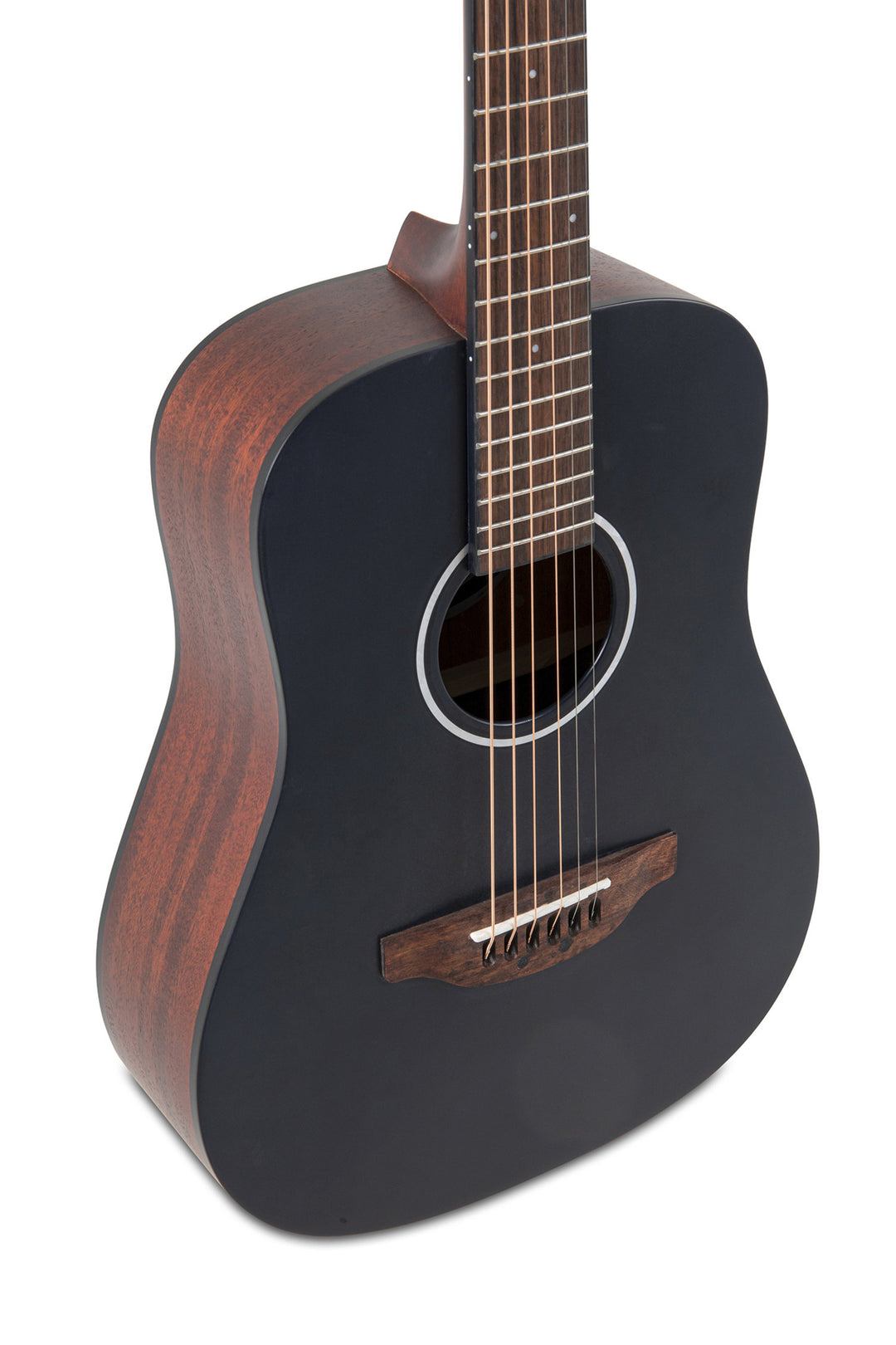 Applause Wood Classics AAT96-4S Travel guitarra de viaje, tapa negra mate