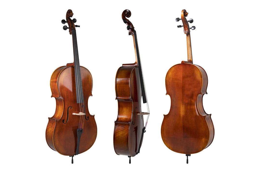 GEWA Violonchelo Allegro Antique - 3/4 (Configurado con cordal de afinación precisa Wittner, incluye bag, arco de Massaranduba y cuerdas Larsen Aurora)