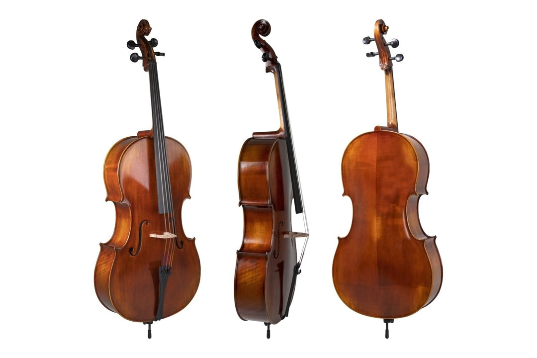 GEWA Cello Allegro Antique - 3/4 (Listo para tocar, incluye bag, arco de Massaranduba, cuerdas Larsen Aurora, asegurado para el transporte)