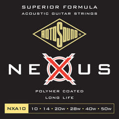 Rotosound Cuerdas para Guitarras acústica Nexus Coated - Conjunto Extra Light 10-50 (NXA10)