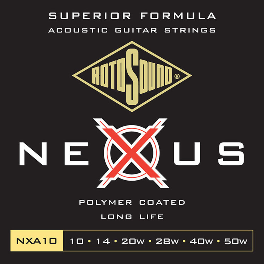 Rotosound Cuerdas para Guitarras acústica Nexus Coated - Conjunto Extra Light 10-50 (NXA10)