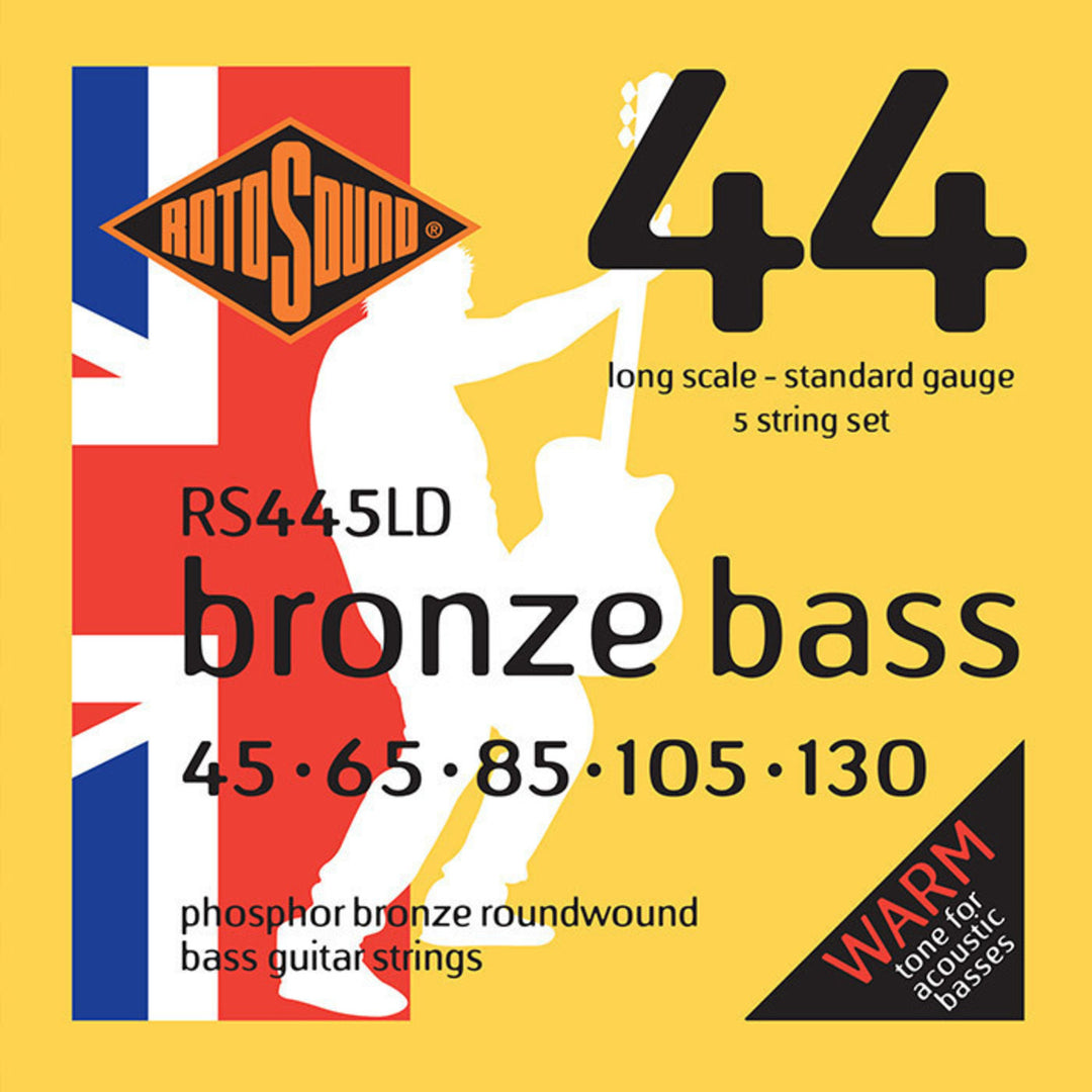Cuerdas Rotosound para bajo acústico Bronze Bass 44 - Juego de 5 cuerdas Standard 45-130 (RS445LD)