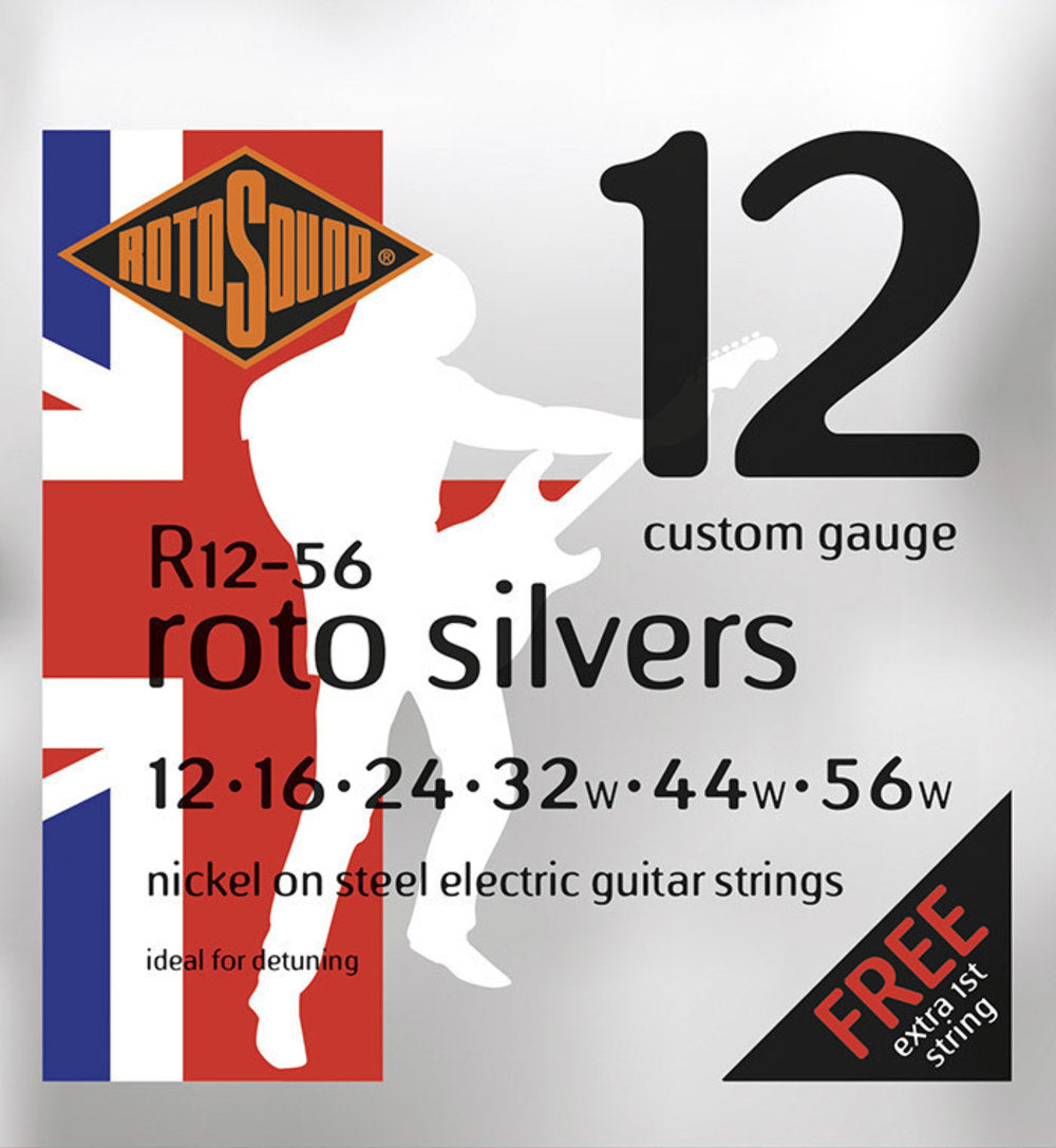 Cuerdas para guitarra eléctrica Rotosound Roto Silvers R12-56, 12-56