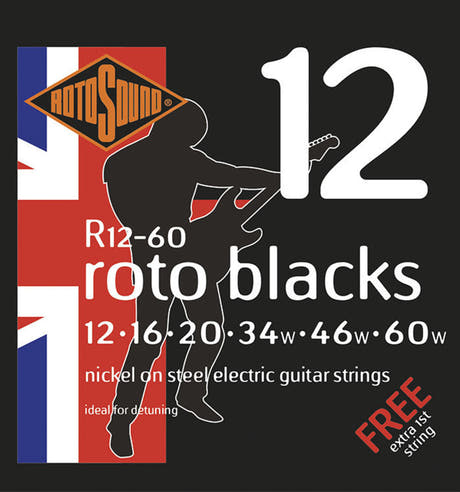 Cuerdas para guitarra eléctrica Rotosound Roto Blacks R12-60 12-60