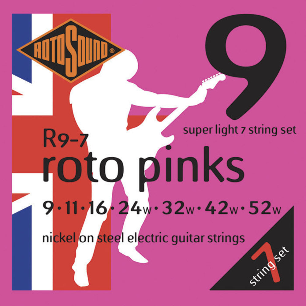 Rotosound Roto Pinks R9-7 strings para guitarra eléctrica de 7 cuerdas 9-52
