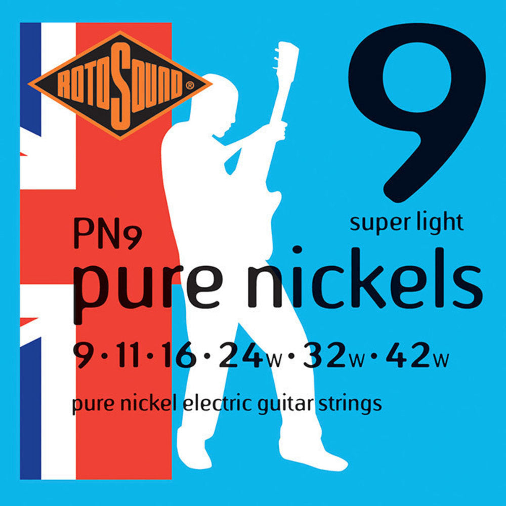 Cuerdas para guitarras eléctricas Rotosound Pure Nickels PN9 9-42