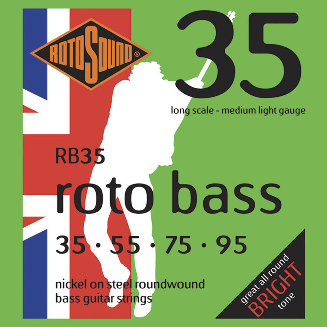 Cuerdas para guitarras E-Bass Rotosound Roto Bass - Set de 4 cuerdas Nickel Medium Light 35-95 (RB35)