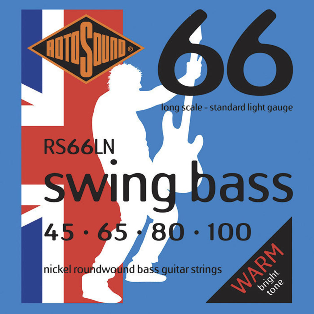 Cuerdas para bajo eléctrico Rotosound Swing Bass 66 - Set de 4 cuerdas Nickel Standard Light 45-100 (RS66LN)
