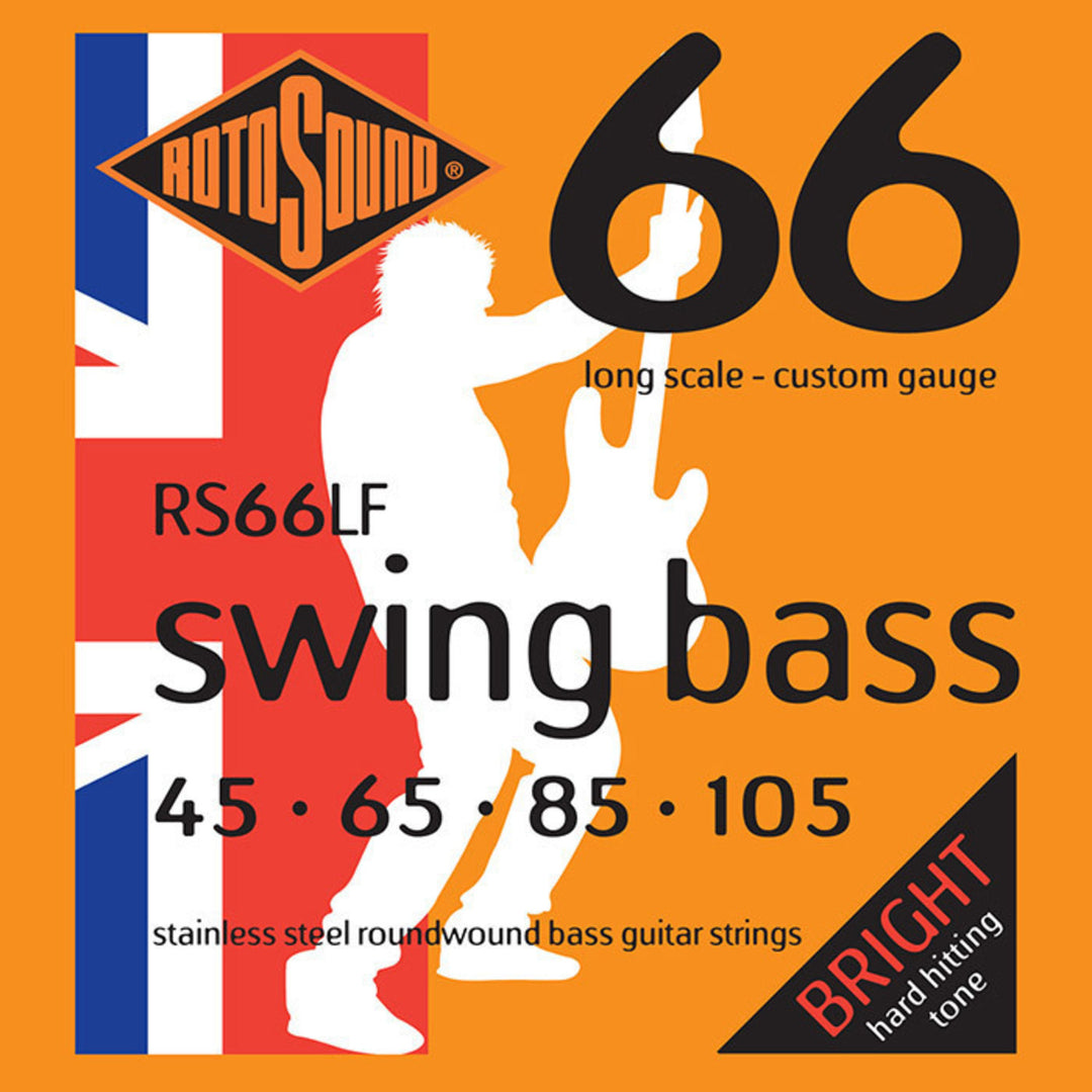 Rotosound Cuerdas de bajo eléctrico Swing Bass 66 - Conjunto de 4 cuerdas Custom 45-105 (RS66LF)