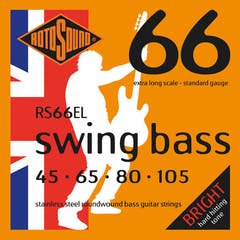 Rotosound Cuerdas de bajo eléctrico Swing Bass 66 - set 4-string Ex long Custom 45-105 (RS66EL)
