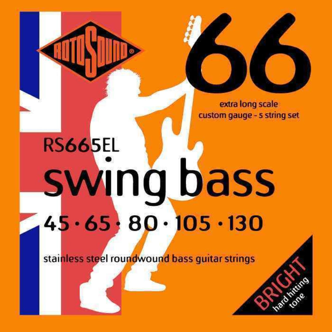 Cuerdas para bajo eléctrico Rotosound Swing Bass 66 - Set de 5 cuerdas extra largo Custom 45-130 (RS665EL)