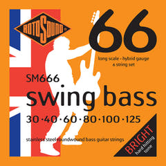 Cuerdas para guitarras E-Bass Rotosound Swing Bass 66 - Set de 6 cuerdas Stainless Steel Hybrid 30-125 (SM666)