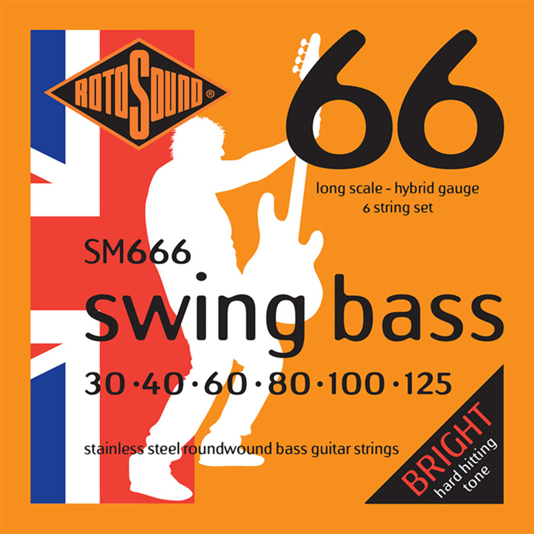 Cuerdas para guitarras E-Bass Rotosound Swing Bass 66 - Set de 6 cuerdas Stainless Steel Hybrid 30-125 (SM666)