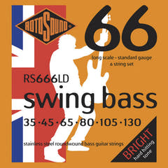 Cuerdas para bajo eléctrico Rotosound Swing Bass 66 - Set de 6 cuerdas Stainless Steel Standard 35-130 (RS666LD)