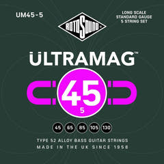 Cuerdas para bajo eléctrico Rotosound Ultramag - Set de 5 cuerdas Standard 45-130 (UM45-5)