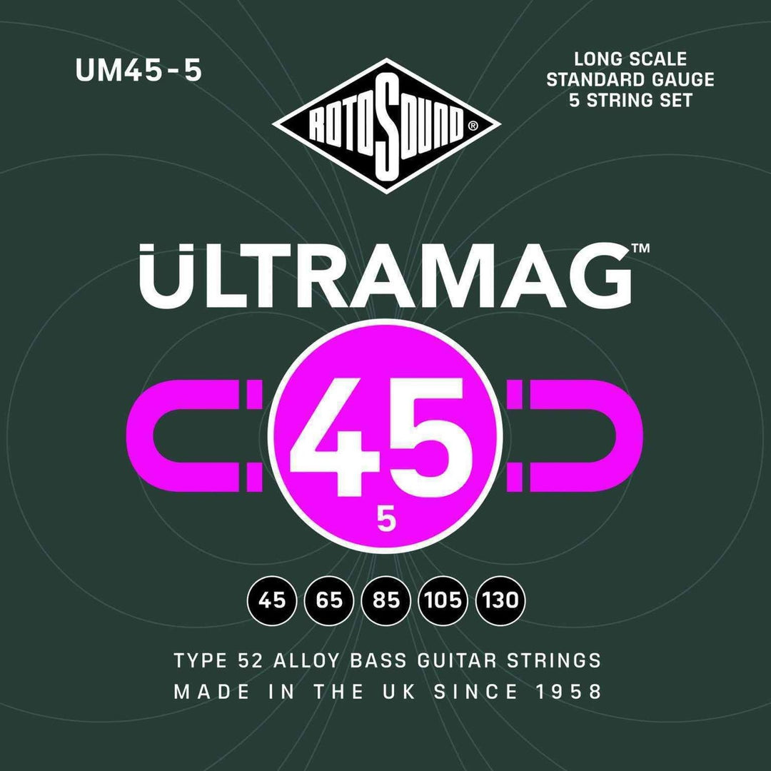 Cuerdas para bajo eléctrico Rotosound Ultramag - Set de 5 cuerdas Standard 45-130 (UM45-5)