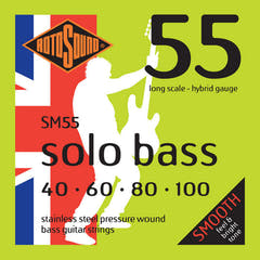 Rotosound Cuerdas de bajo eléctrico Solo Bass 55 - Conjunto de 4 cuerdas Hybrid 40-100 (SM55)