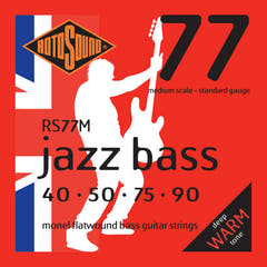 Rotosound Jazz Bass Strings Jazz Bass 77 - Set de 4 cuerdas Medium 40-90 //Longitud de escala Medium (30.5"/772mm a 32"/810mm) (RS77M)