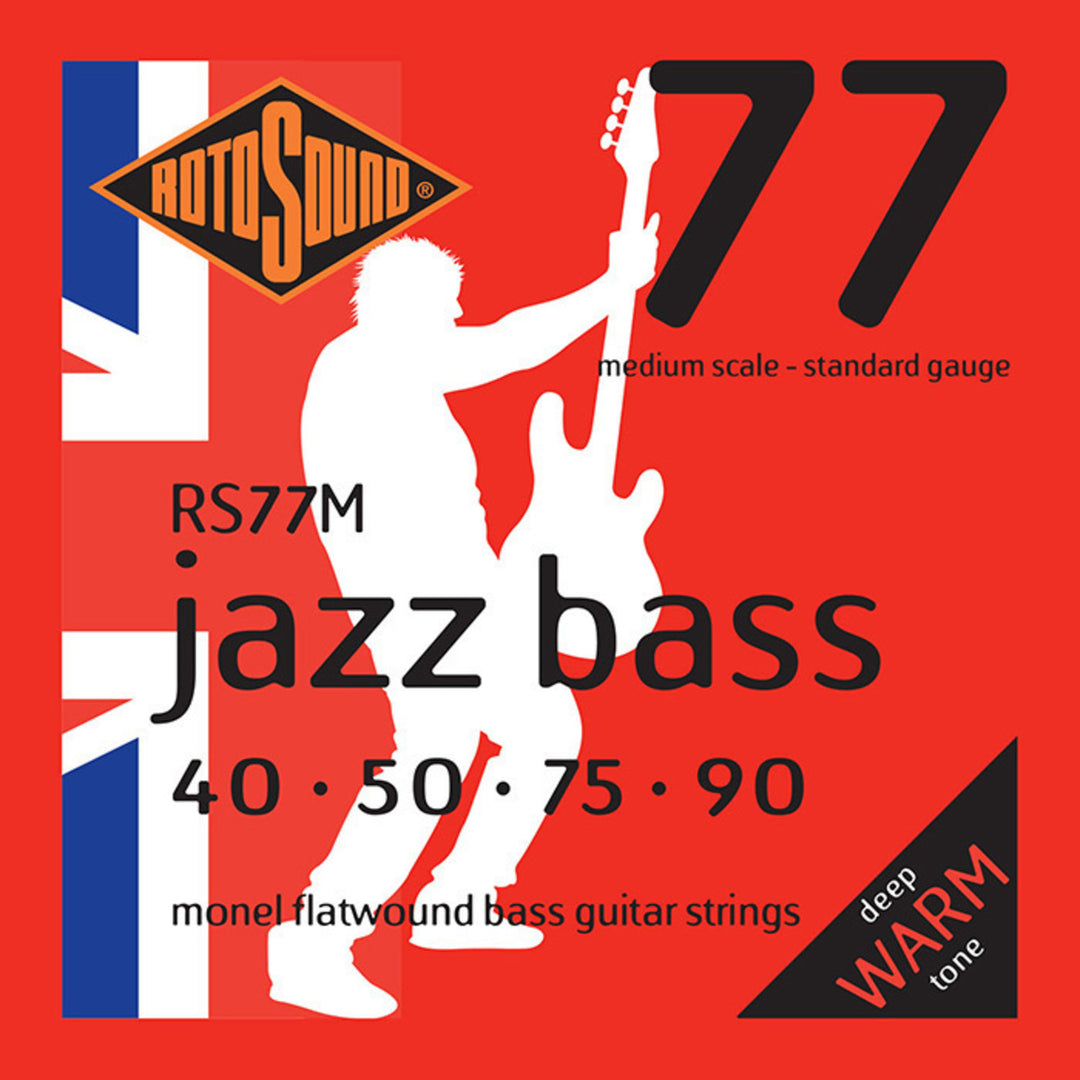 Rotosound Jazz Bass Strings Jazz Bass 77 - Set de 4 cuerdas Medium 40-90 //Longitud de escala Medium (30.5"/772mm a 32"/810mm) (RS77M)