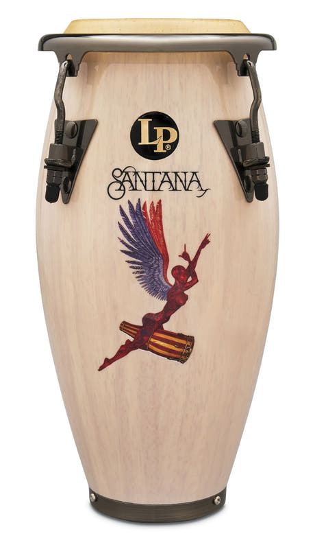 LP Santana Mini conga, blanca, hardware de níquel cepillado, LPM197-SNW