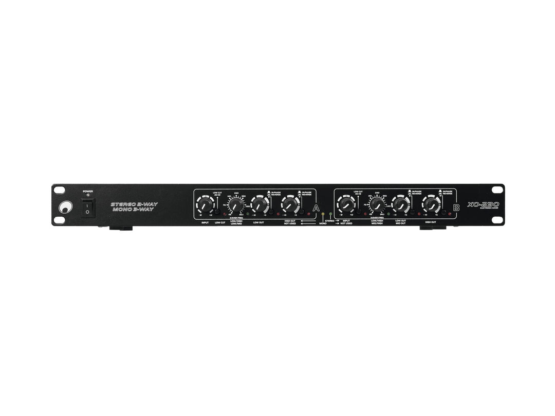 Omnitronic XO-230 Crossover activo – Estéreo de 2 vías / Mono de 3 vías