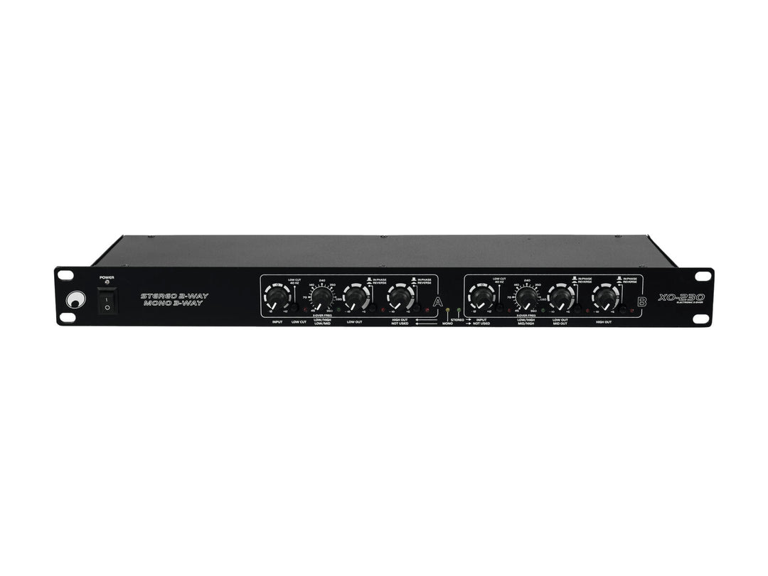 Omnitronic XO-230 Crossover activo – Estéreo de 2 vías / Mono de 3 vías