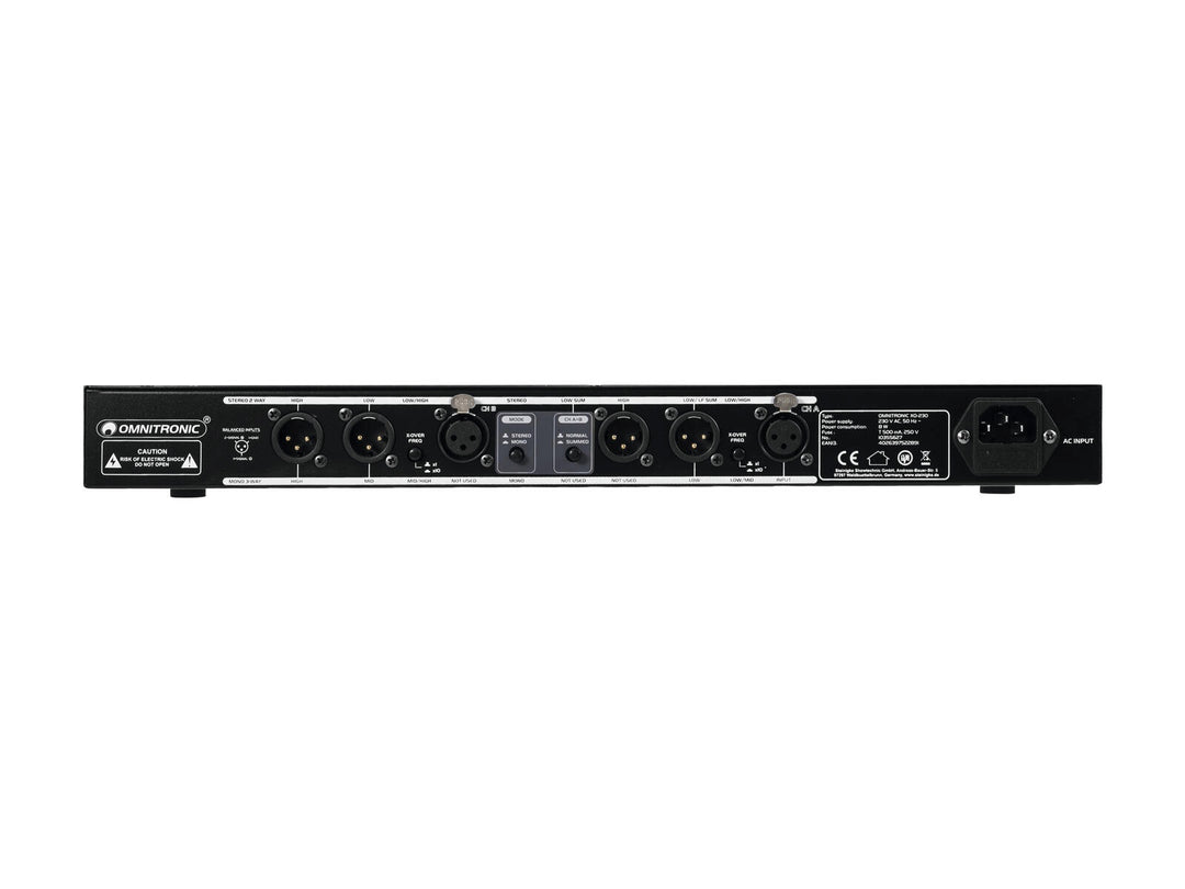 Omnitronic XO-230 Crossover activo – Estéreo de 2 vías / Mono de 3 vías