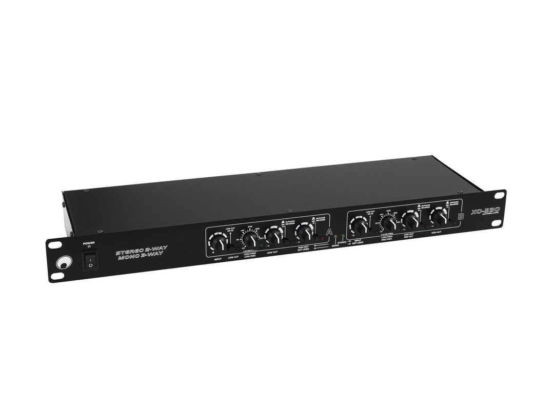 Omnitronic XO-230 Crossover activo – Estéreo de 2 vías / Mono de 3 vías