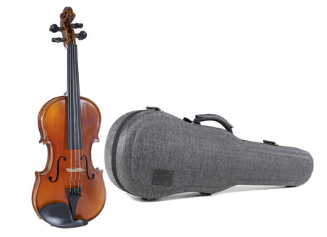 GEWA Violines Maestro 1 - 4/4 (Listo para tocar, incluye estuche con forma de violín GEWA Bio, sin arco, con cuerdas Il Cannone)